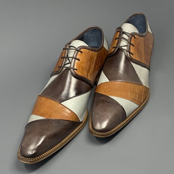 *NEW* / DUCA "Imperio" / Genuine Italian Calfskin / Tri Tone Derby / Men's 14 - Picture 4 of 13